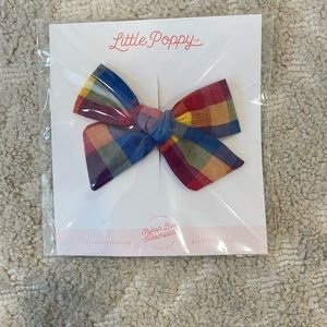 Little poppy co baby toddler girl bow bows clip original plaid tie June royal